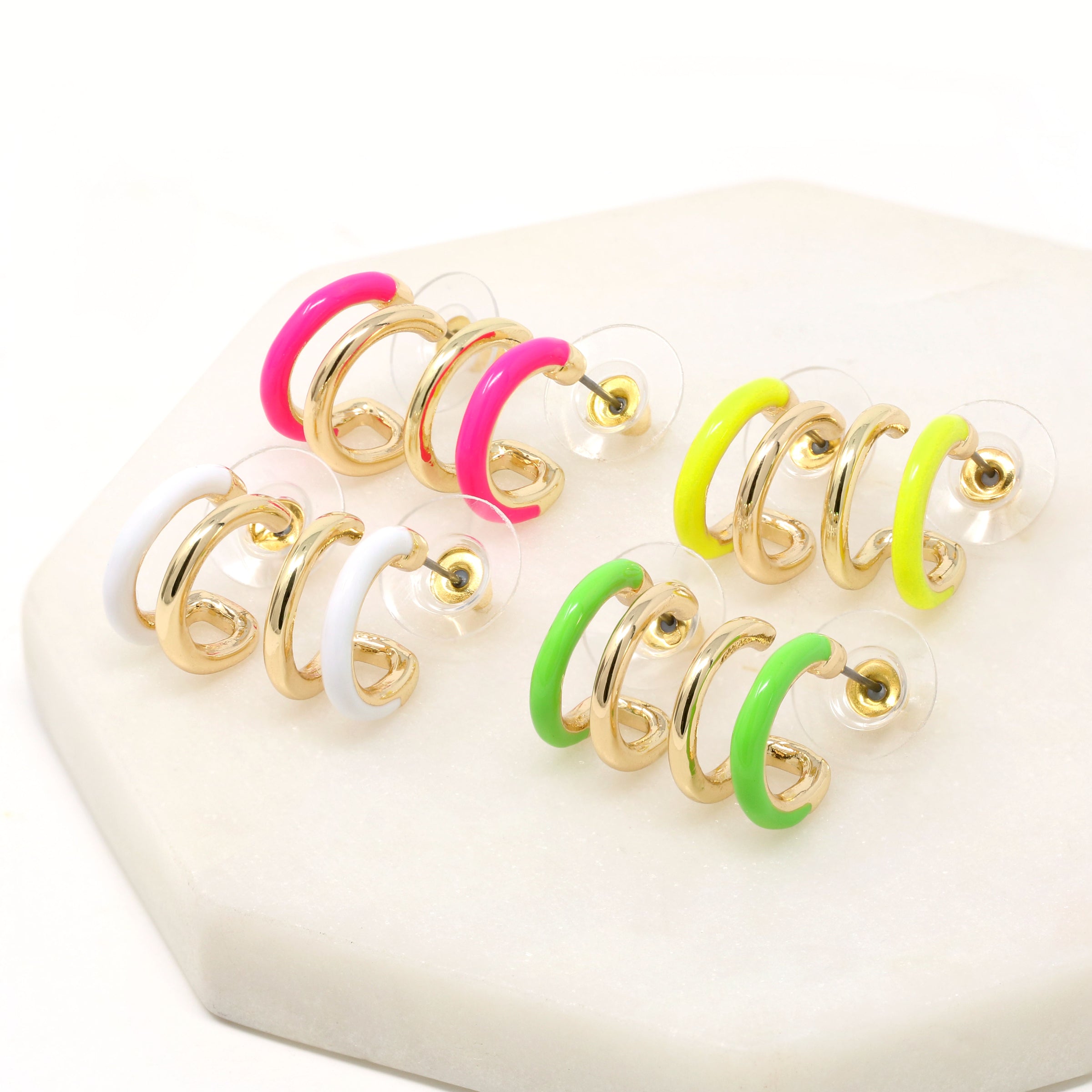 Matte Color Coated Puff Hoop Earrings – Blazing Beauty